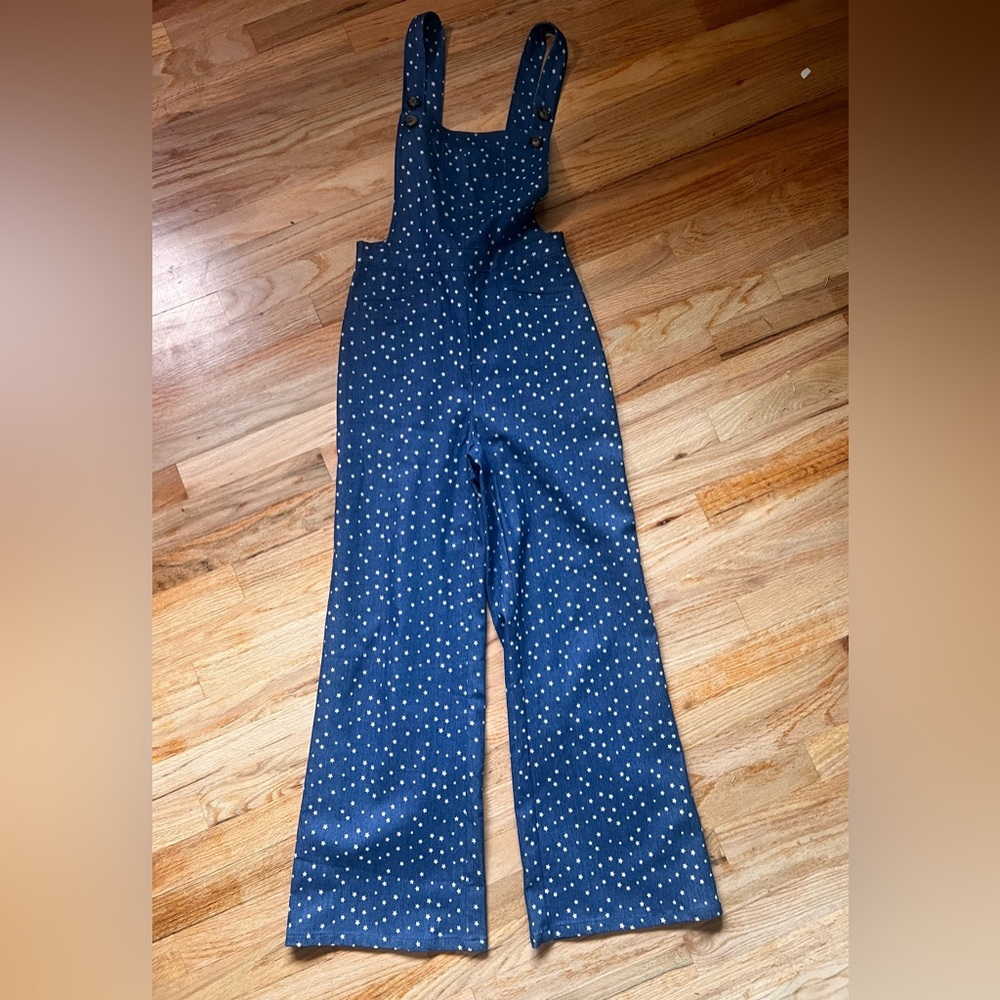 NWT Free People x Saint Geraldine Suggs Bib Overalls - Stars Denim